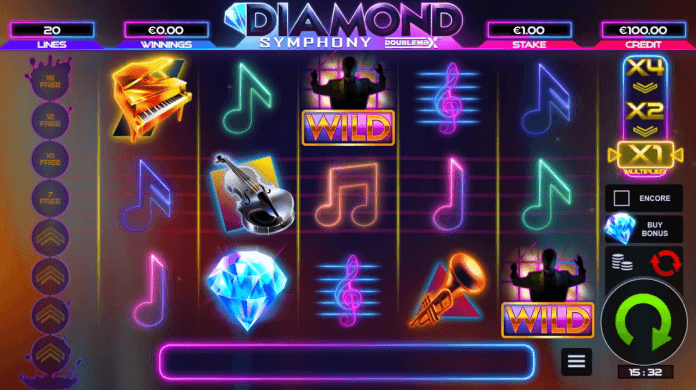 Features of the Diamond Symphony DoubleMax™ slot game