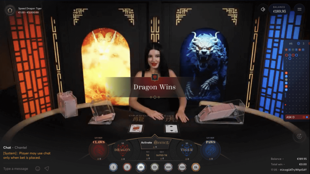 The Dragon wins in Dragon Tiger