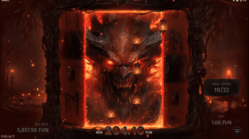 Lucifer appears in the Darkness slot game